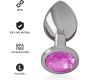 Intense Anal Toys INTENSE - METAL ALUMINUM ANAL PLUG WITH PINK GLASS SIZE L