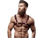 Fetish Submissive Attitude MEN'S ECO-LEATHER CHEST HARNESS BLACK/RED