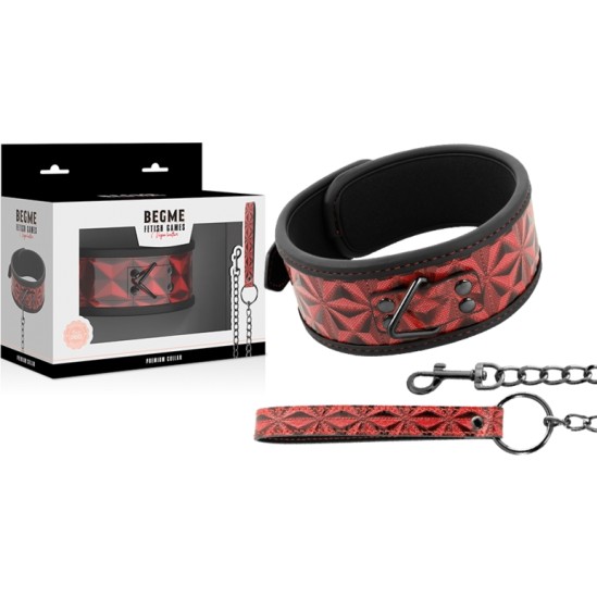 Begme Red Edition BEGME - RED EDITION PREMIUM VEGAN LEATHER COLLAR WITH NEOPRENE LINING