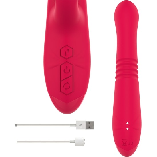 Intense Fun INTENSE – DUA MULTIFUNKTSIONAALNE TAASLAETAV VIBRATOR PUNASE KEELEGA ÜLES-ALLA