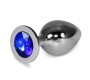 Lovetoy Metal Butt Plug RoseBud Classic with Darkblue Jewel Size L