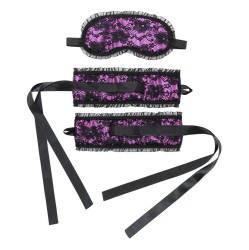 Bondage Play Rimba Bondage Satin Look antrankiai su kauke Violetinė