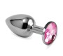 Lovetoy Butt Plug Silver Rosebud Classic ar Pink Jewel S izmērs