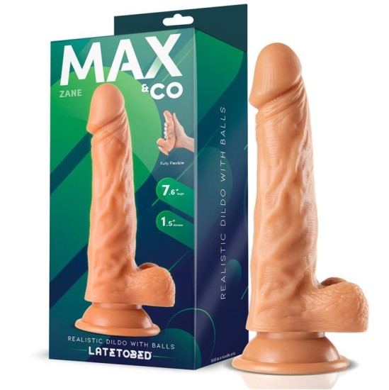 Max & Co Zane Realistic Dildo with Testicles Flesh 7,6 - 19.5 cm