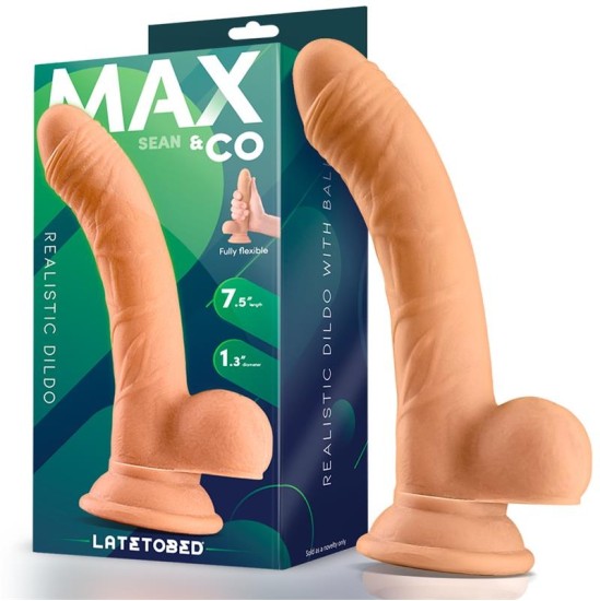 Max & Co Sean Realistic Dildowith Sėklidės 7.5 Flesh