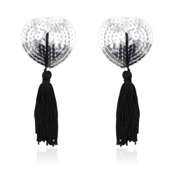 Latetobed Bdsm Line Pašlīmējošs sirds vizulis krūšu apvalks ar pušķi sudraba/melna