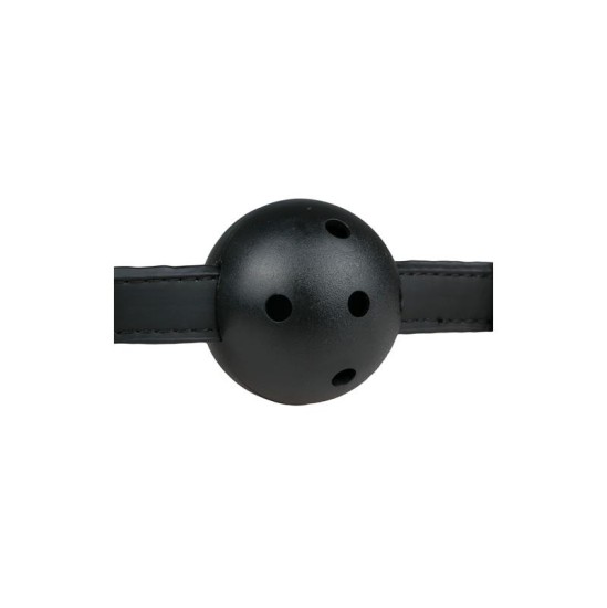 Easytoys Ball Gag ar PVC bumbu - melns