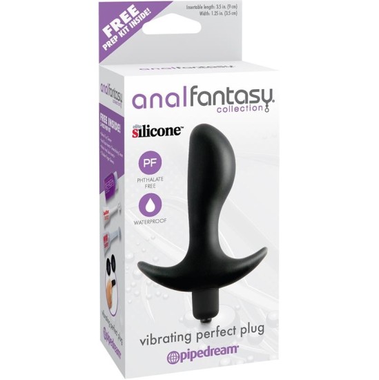 Anal Fantasy Collect. Vibrating Perfect Plug - krāsa melna