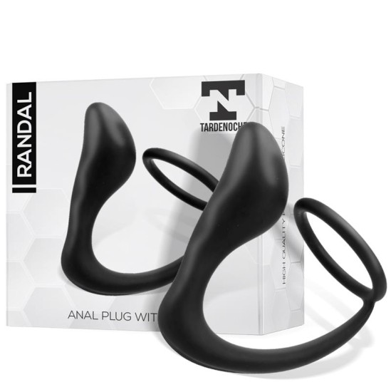 Tardenoche Randal Butt Plug with Penis Ring Silicone Black