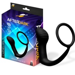 Afterdark Karneola vibrējošs anālais spraudnis ar dzimumlocekļa gredzenu