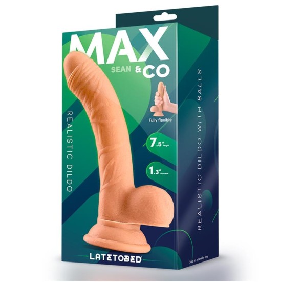 Max & Co Sean Realistic Dildowith Sėklidės 7.5 Flesh