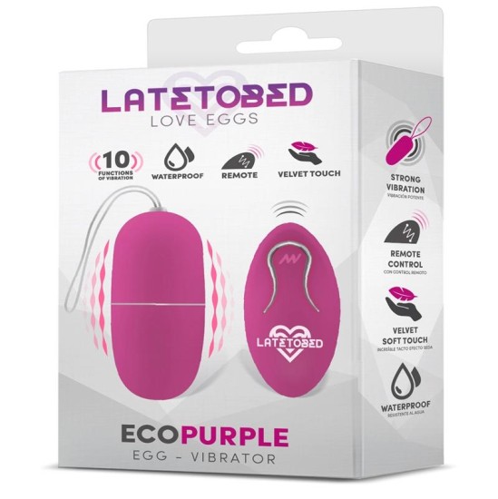 Latetobed Ecopurple vibrējošā ola ar tālvadības pulti