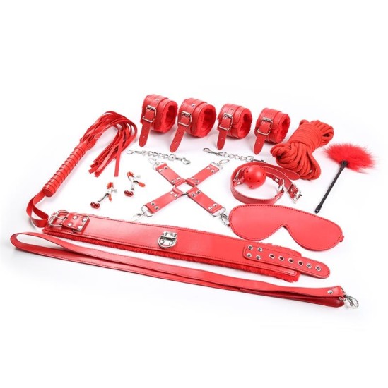 Intoyou Bdsm Line Bondage Set 10 Pieces Red