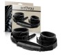 Intoyou Black Shadow Vegan Leather Cuffs with Handle