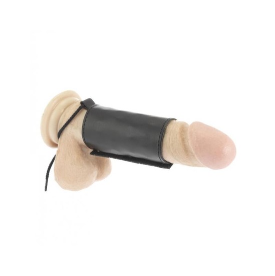 Bondage Play Leather Penis Tube Adjustable