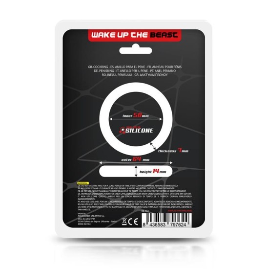 Beast Rings Gaiļa gredzens ciets silikons 5 cm melns