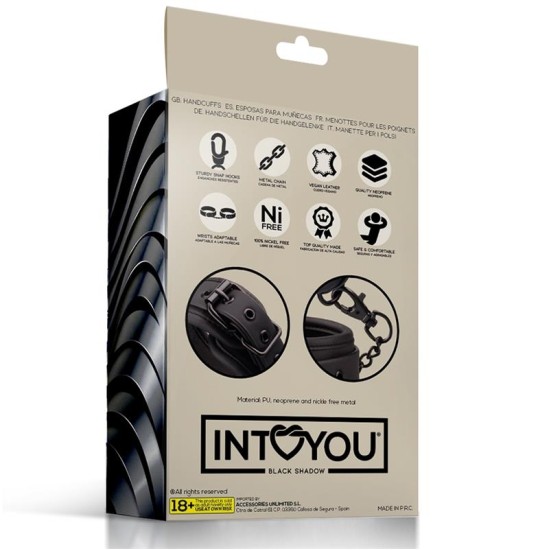 Intoyou Black Shadow Roku dzelži Vegan Leather