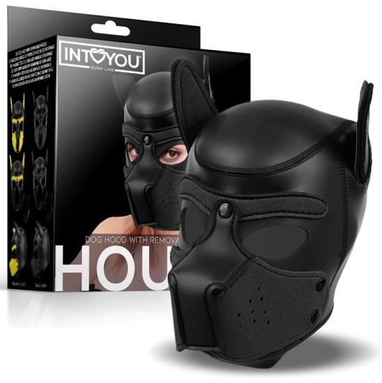 Intoyou Bdsm Line Неопреновый намордник для собак Hound, съемный намордник, черный, один размер