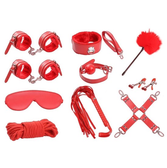 Intoyou Bdsm Line Bondage Set 10 Pieces Red