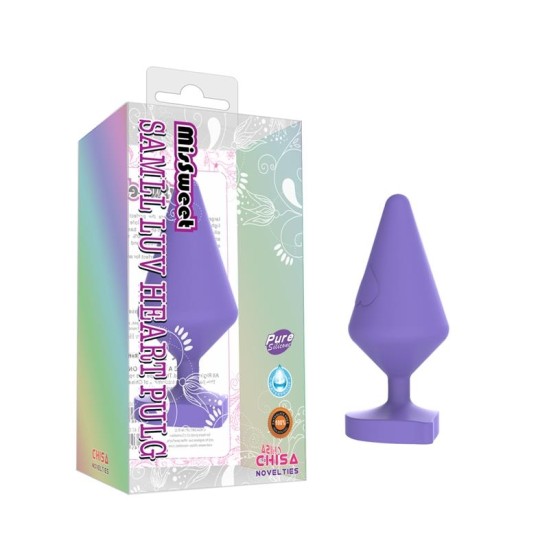 Chisa Large Luv Heart Plug Purple Silicone