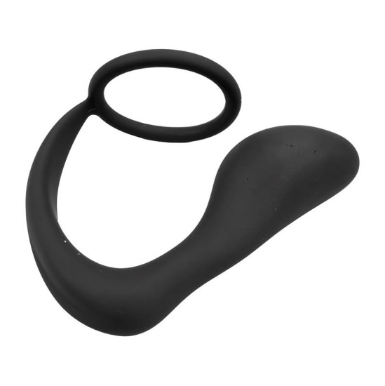 Tardenoche Randal Butt Plug with Penis Ring Silicone Black