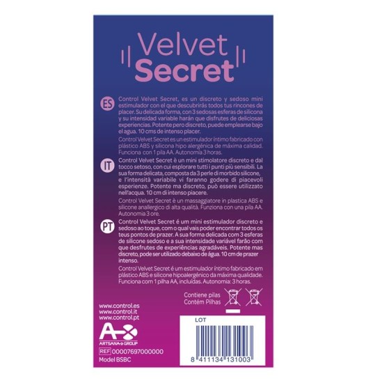 Control Vibe Velvet Secret 5 funkcijas