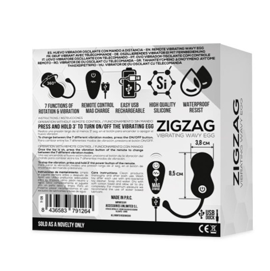 Tardenoche Zigzag Vibrating and Zigzagging Egg with Remote Control