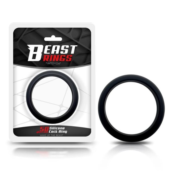 Beast Rings Gaiļa gredzens ciets silikons 5 cm melns