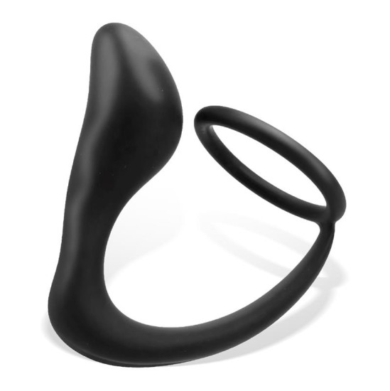 Tardenoche Randal Butt Plug with Penis Ring Silicone Black