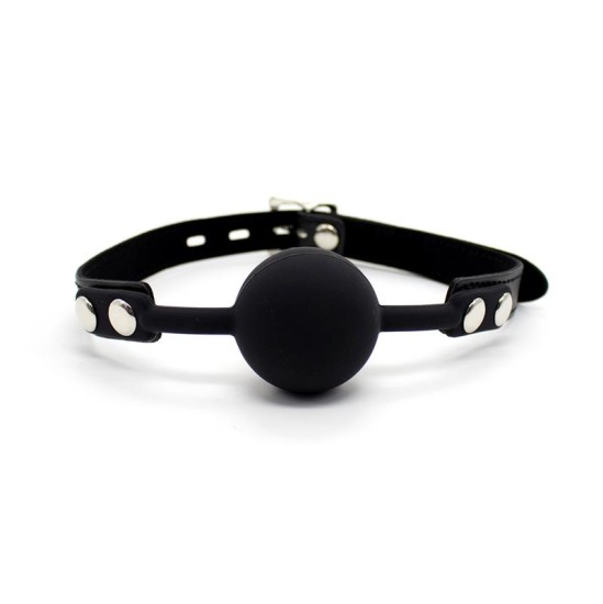 Latetobed Bdsm Line Silicona Ball Gag 4 cm with Padlock Black