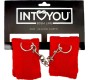 Intoyou Bdsm Line Handcuffs with Velcro with Long Fur Red