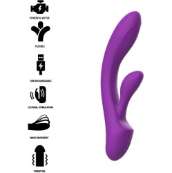 Intense Fun Vibrators ar klitora stimulātoru violets