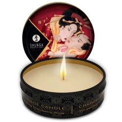 Shunga Candles СЮНГА - МИНИ-ЛАСКИ ПРИ СВЕЧАХ С КЛУБНИКОЙ И КАВОЙ МАССАЖНАЯ СВЕЧА 30 МЛ