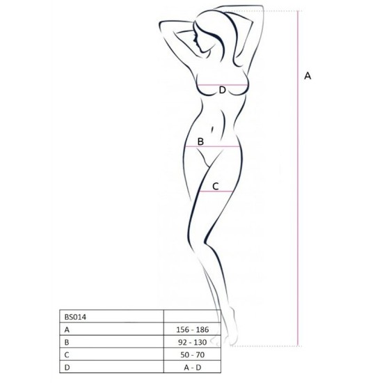 Passion Woman Bodystockings PASSION WOMAN BS014 WHITE BODYSTOCKING VIENS IZMĒRS