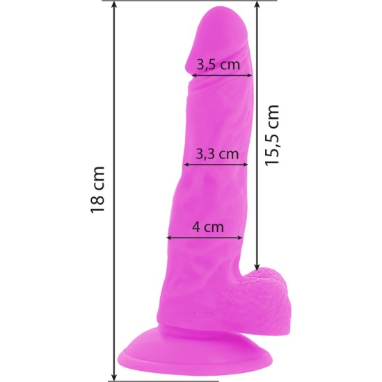 Diversia PAINDLIK VIBRATSEERIV Dildo 18 CM - LILLA