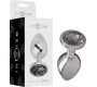 Intense Anal Toys INTENSE - METAL ALUMINUM ANAL PLUG WITH BLACK GLASS SIZE S