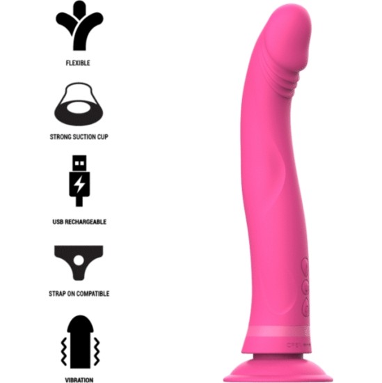 Intense Fun INTENSE™ – MICHELANGELO DILDO VIBRATORIAUS SILIKONINĖ ROŽINĖ