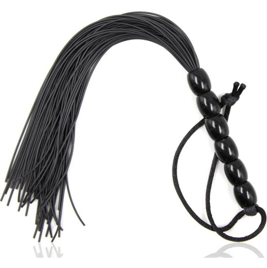 Ohmama Fetish RIBBED SILICONE HANDLE FLOGGER 22 CM