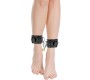 Darkness Bondage DARKNESS - ADJUSTABLE BLACK LEATHER ANKLE HANDCUFFS WITH PADLOCK