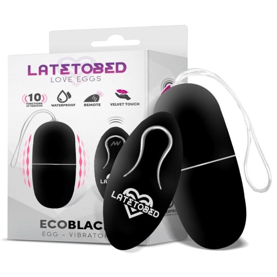 Latetobed Ecoblack vibrējošā ola ar tālvadības pulti