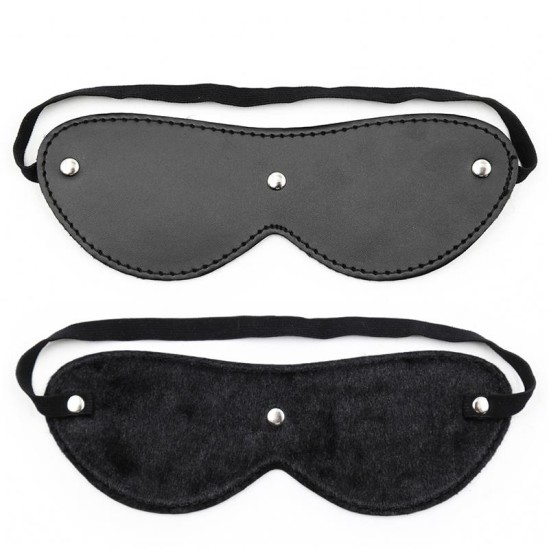 Latetobed Bdsm Line Fur Blindfold with 3 Rivets