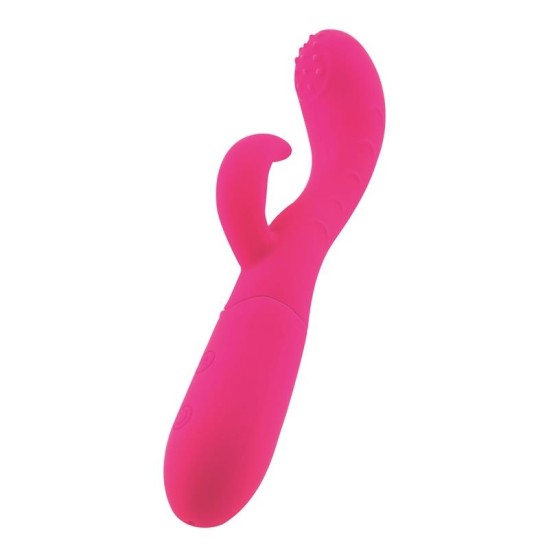 Goodies Cakey G-Spot ir Rabbit Vibe USB silikoninė fuksija