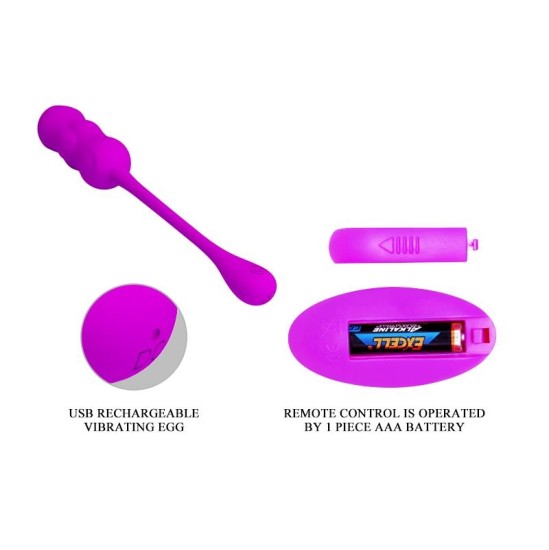 Prettylove Leshy Vibrating Egg ar tālvadības pulti USB