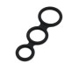 Latex Play Triple Cock Ring Black