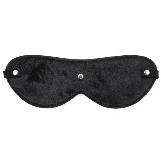 Latetobed Bdsm Line Fur Blindfold with 3 Rivets