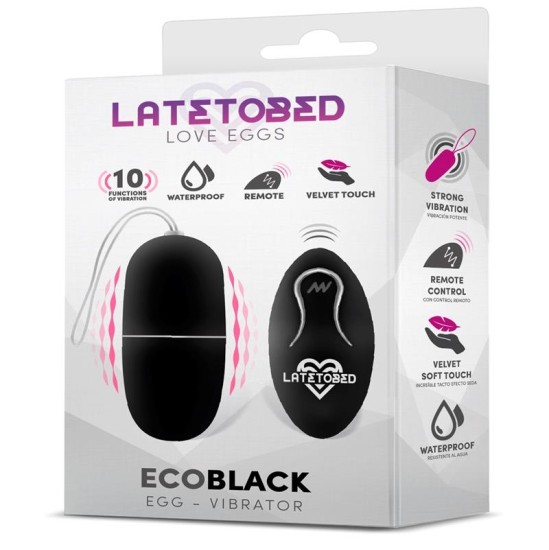 Latetobed Ecoblack vibrējošā ola ar tālvadības pulti