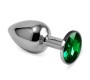 Lovetoy Butt Plug Silver Rosebud Classic ar Green Jewel S izmērs