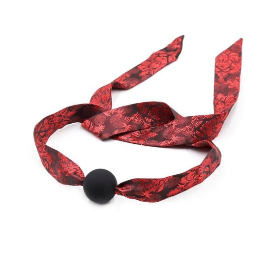 Latetobed Bdsm Line Silicone Ball Gag Red/Black