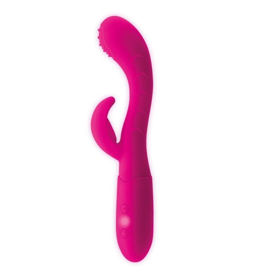 Goodies Cakey G-Spot ir Rabbit Vibe USB silikoninė fuksija