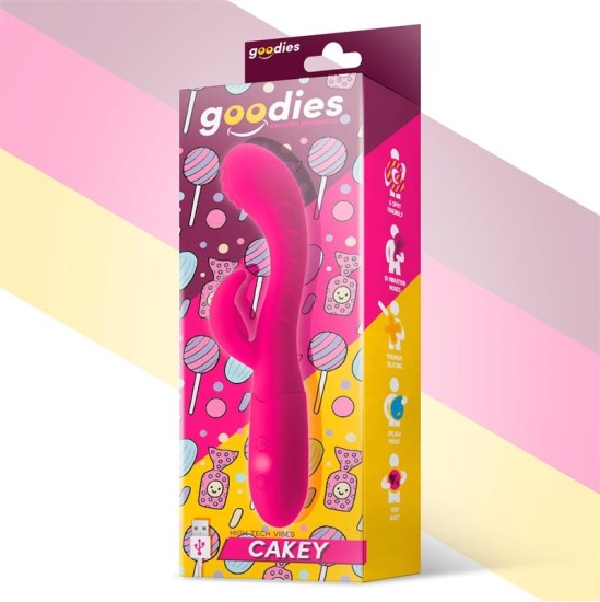 Goodies Силиконовый USB-накопитель Cakey G-Spot и Rabbit Vibe цвета фуксии